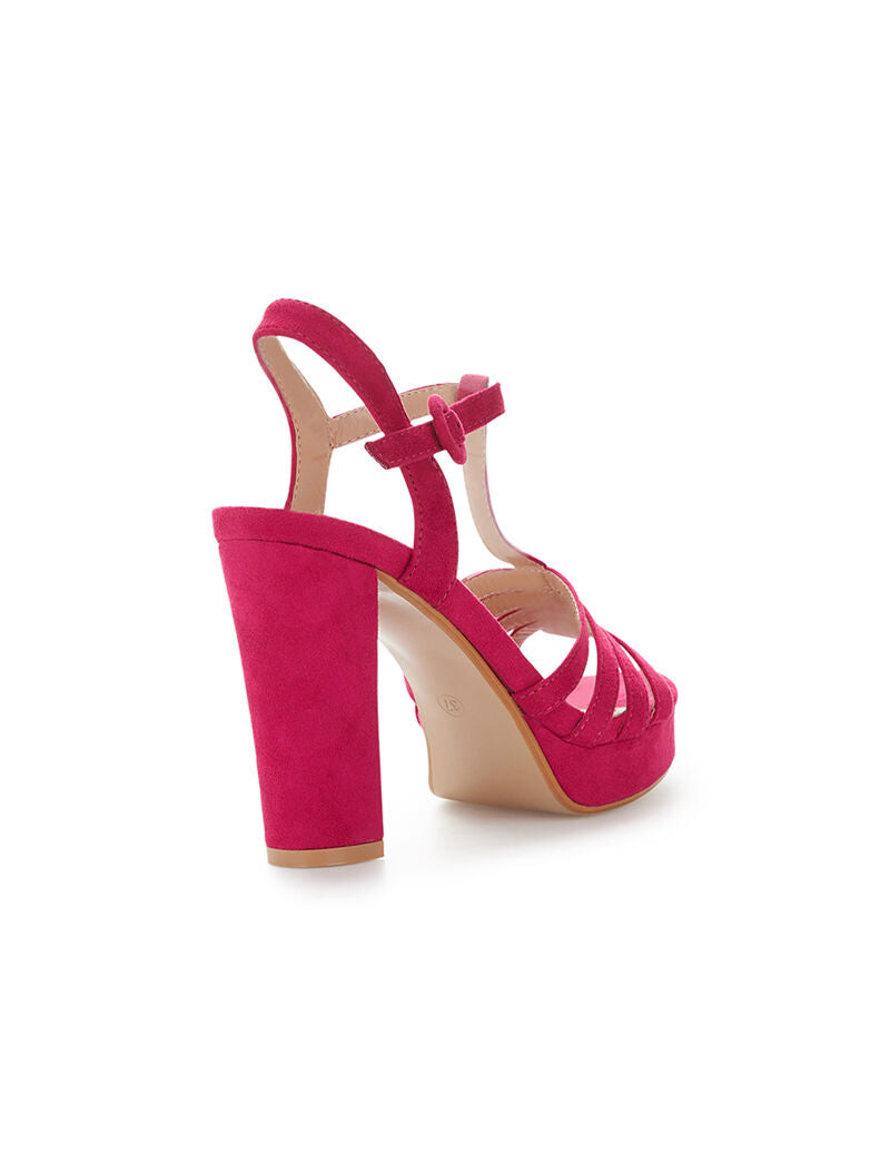 Sandales bloc hautes - fushia - 4
