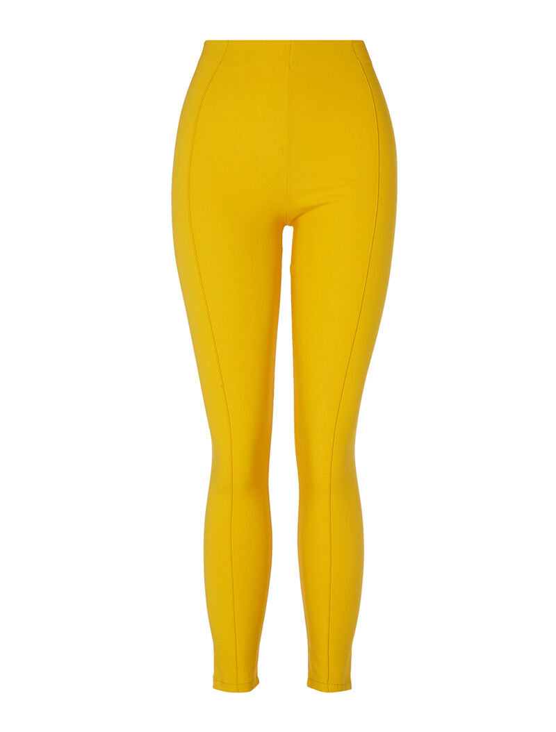 Legging à couture surpiquée - jaune - 3