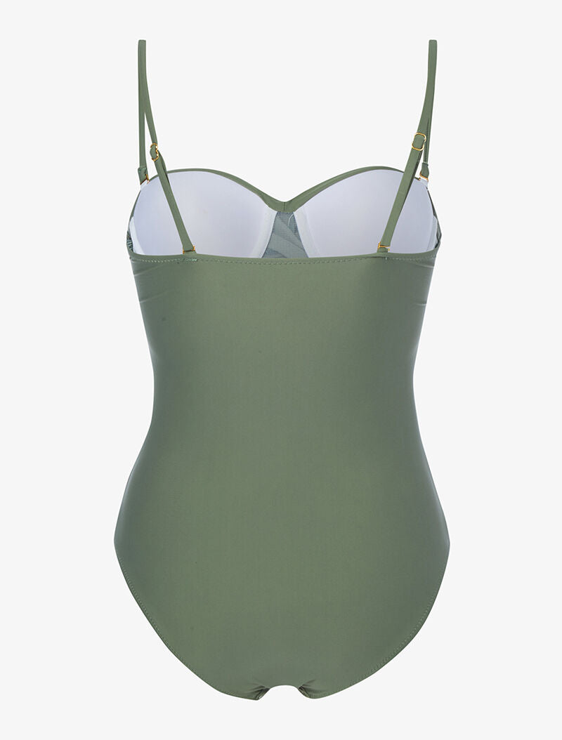 Monokini à bandeau torsadé - kaki - 2