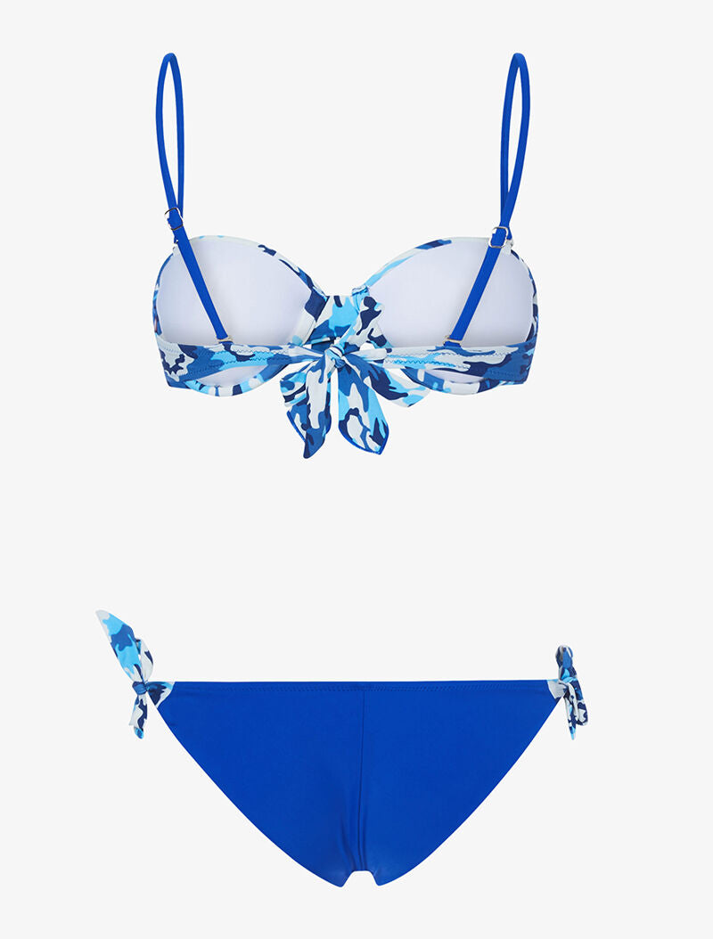 Bikini bandeau treillis - bleu - 2