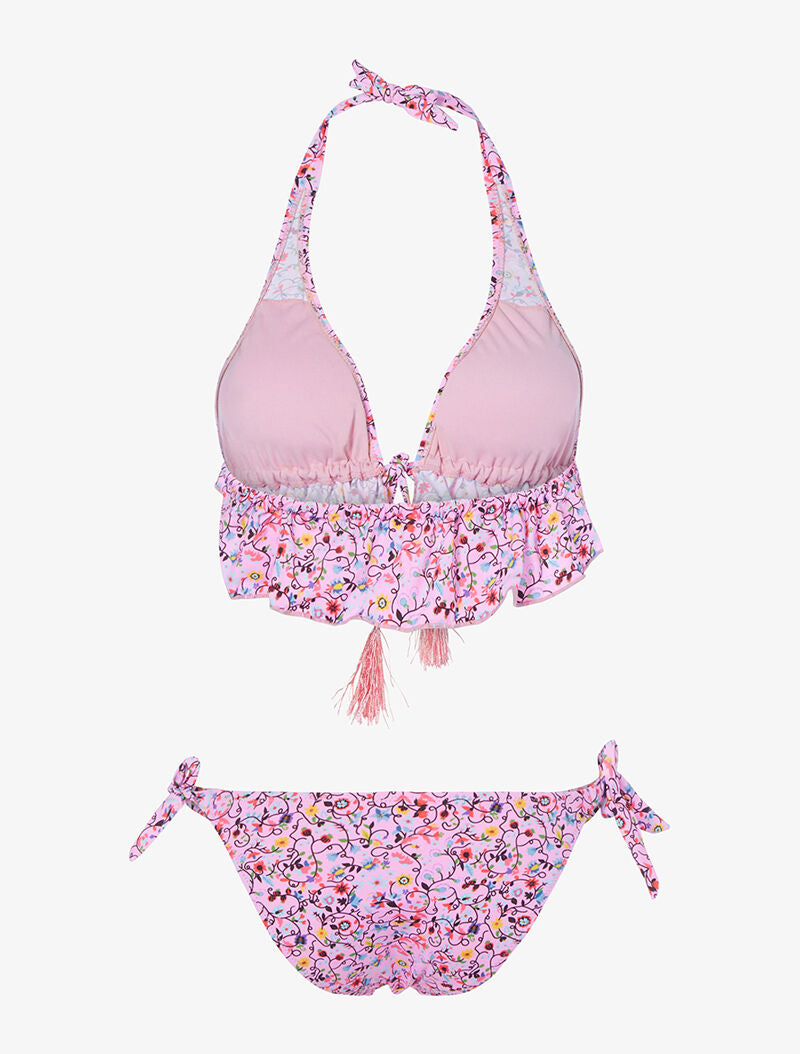 Bikini triangle volanté - rose - 2