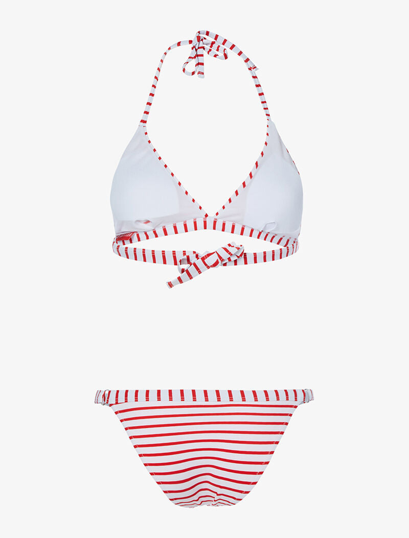 Bikini imprimé marinière - rouge - 2