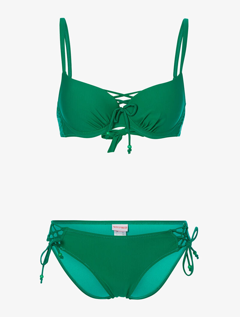 Bikini à côtés ajourés - vert - 1