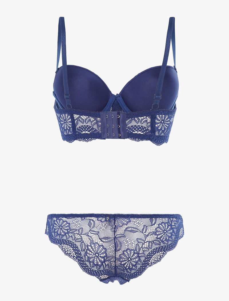 Ensemble soutien-gorge bustier - bleu électrique - 2