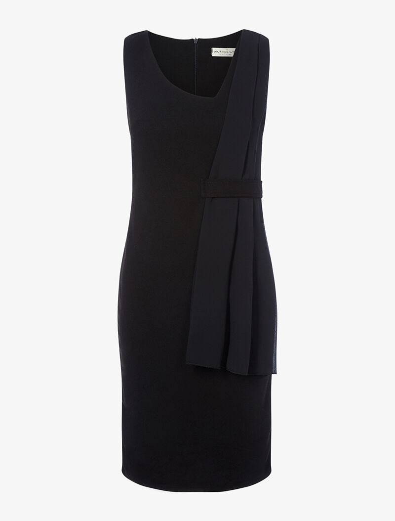 Robe ajustée avec drapé en voile - noir - 1