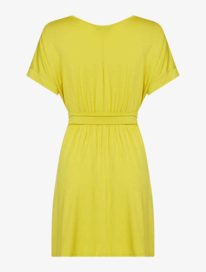Tunique ceinturée col bateau - jaune - 2