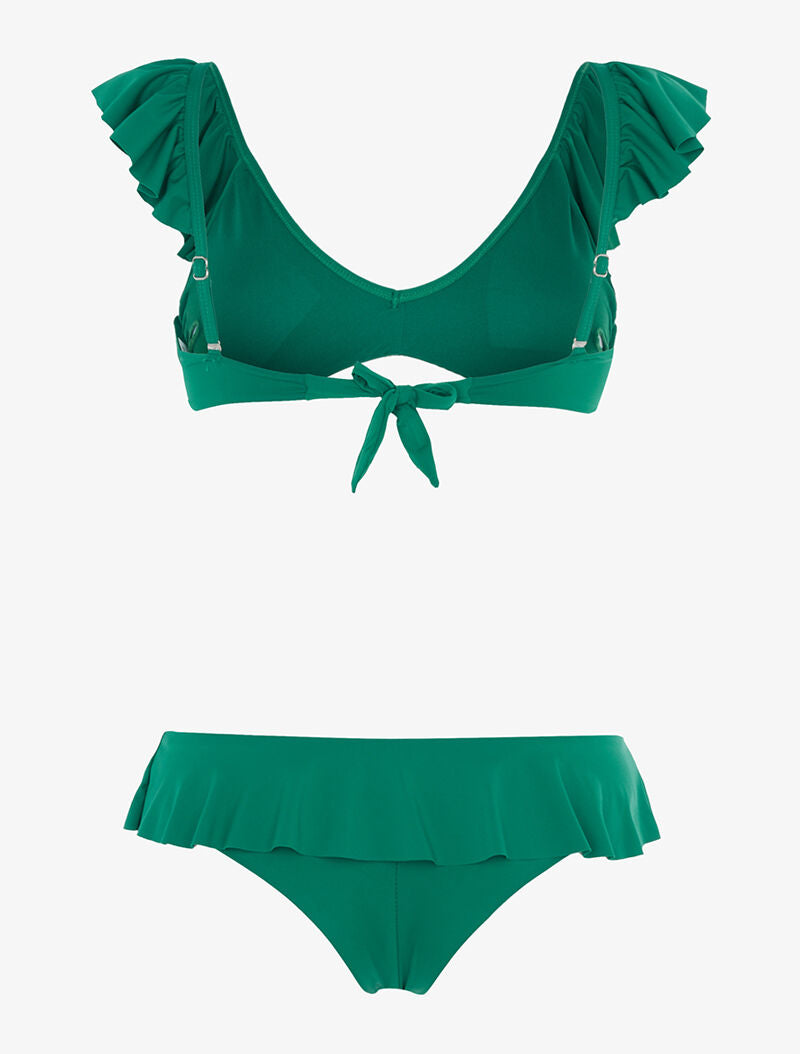 Bikini volanté échancré - vert - 2