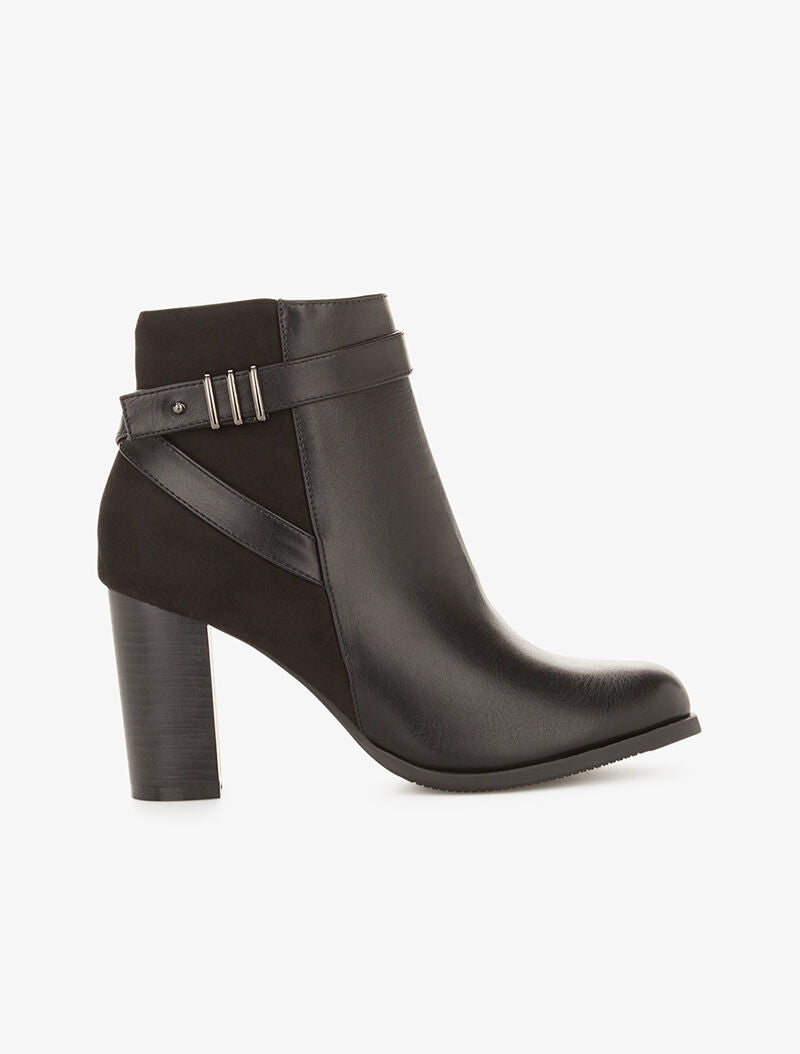 Bottines à brides croisées - noir - 1