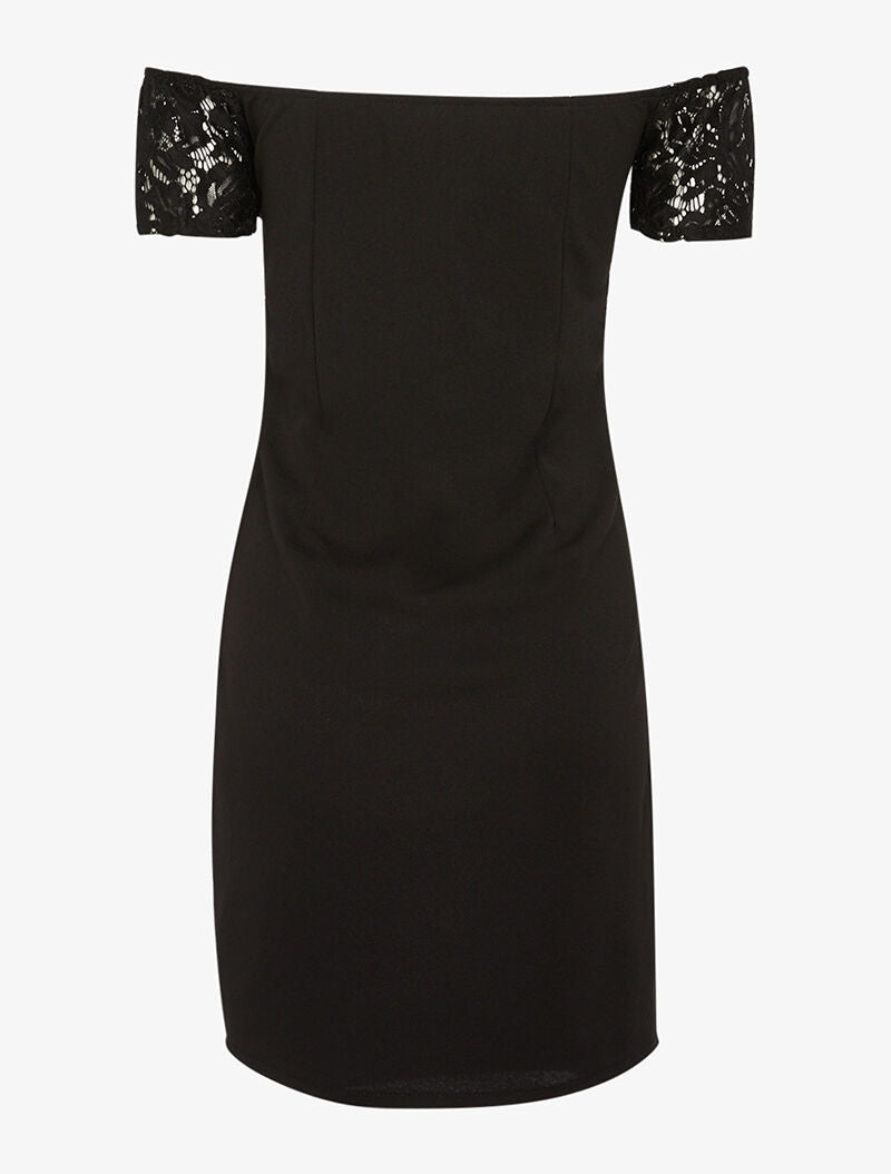 Robe en dentelle ajourée - noir - 2
