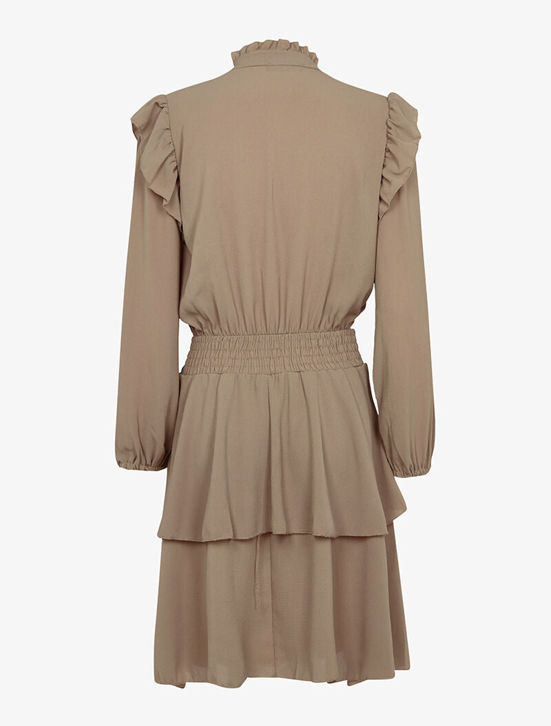 Robe bouffante à volants - taupe - 2
