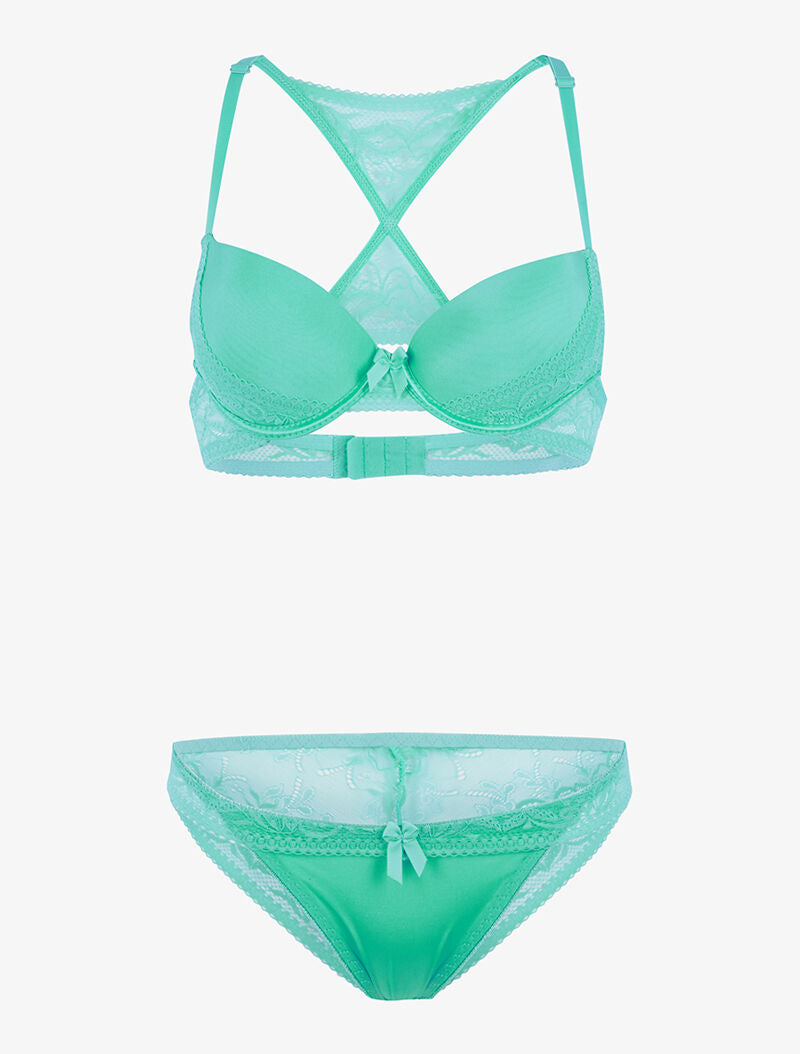 Ensemble à dos nageur stylisé - vert clair - 1