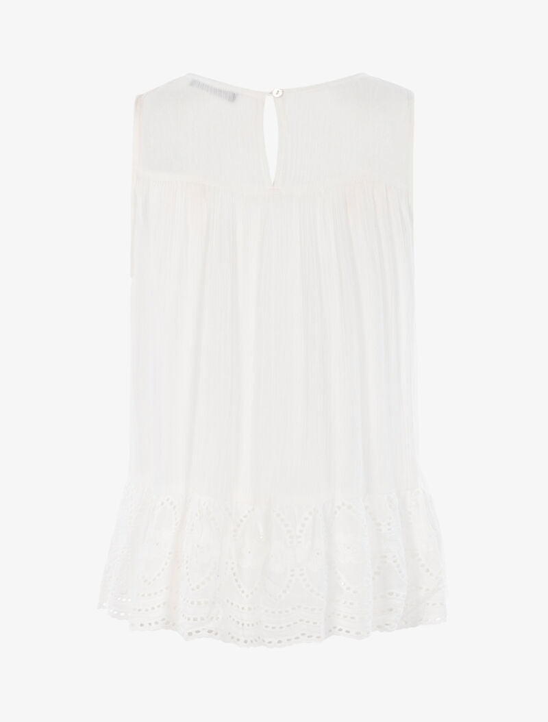 Top à détails style crochet - ecru - 2