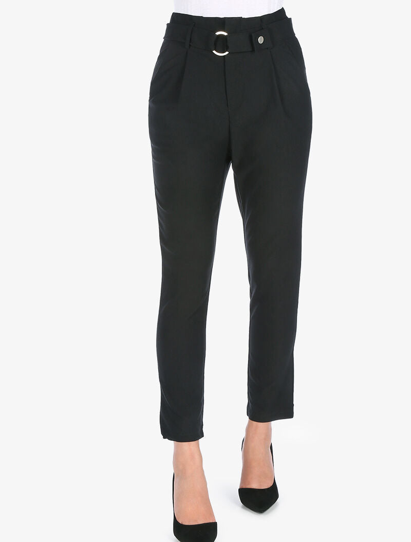 Pantalon uni 7/8 - noir