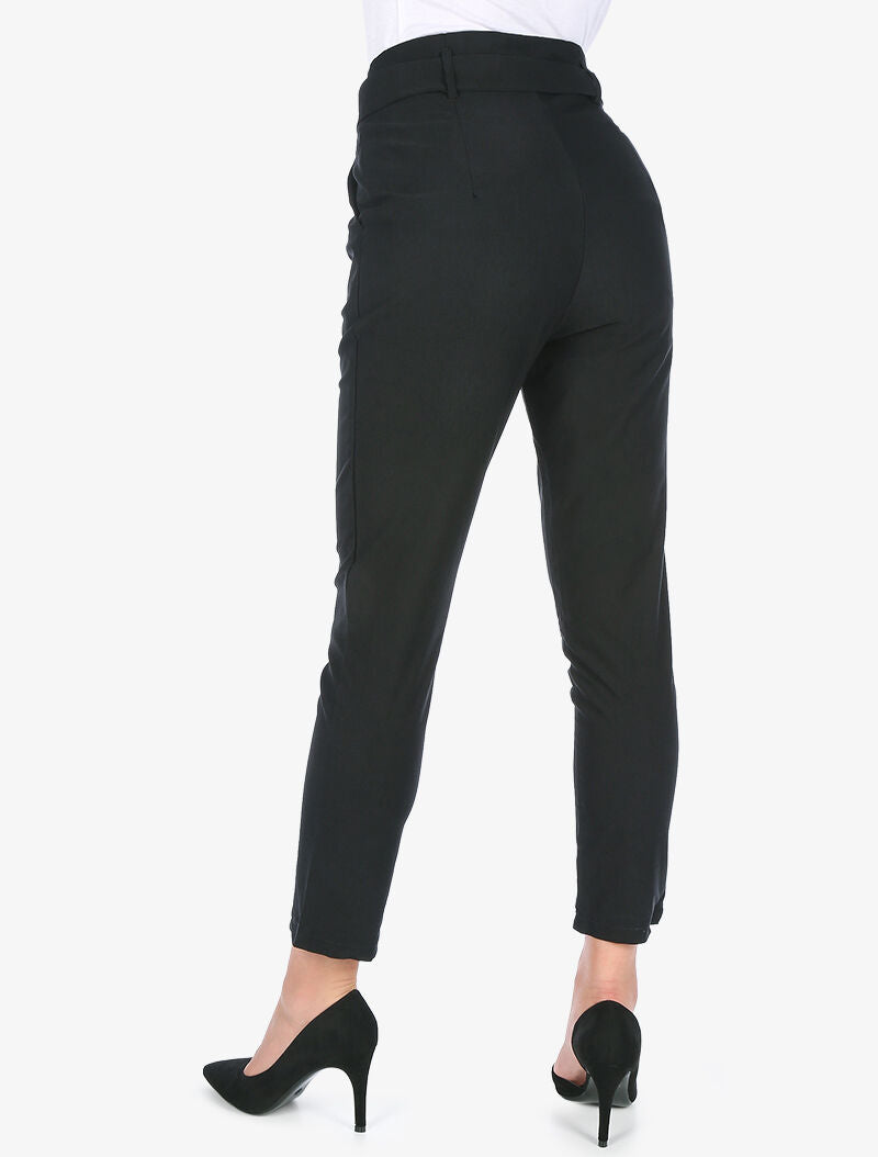 Pantalon uni 7/8 - noir