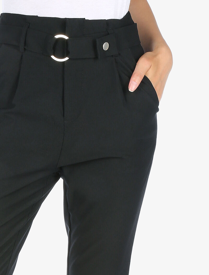Pantalon uni 7/8 - noir