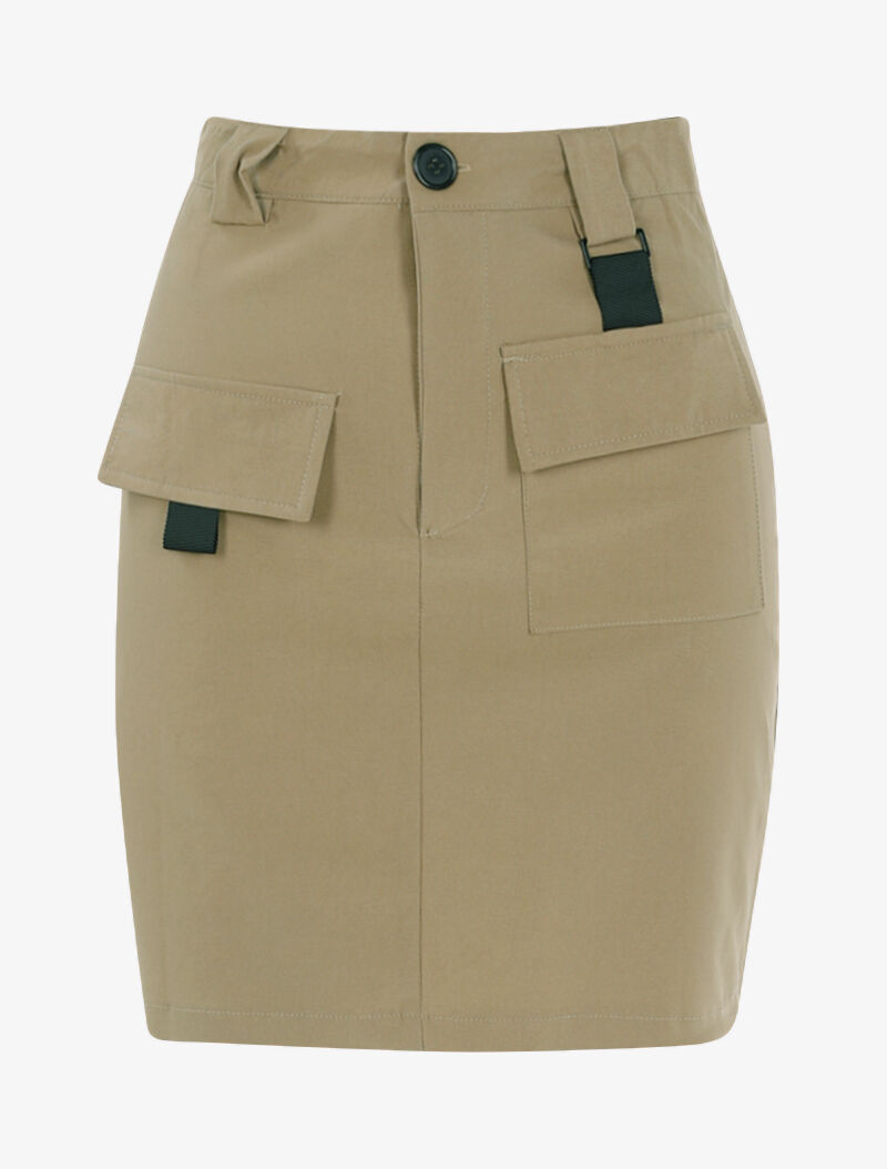 Jupe à détails contrastants - taupe - 3