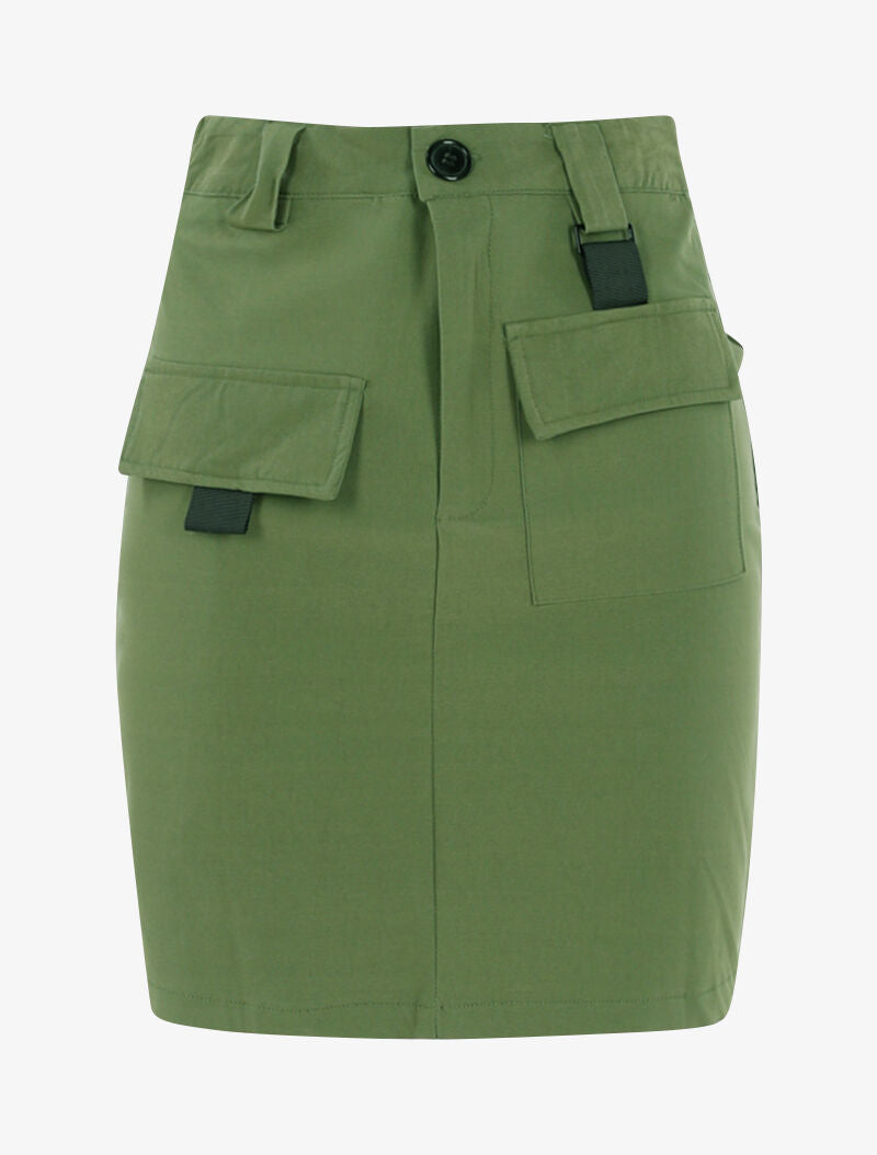 Jupe à détails contrastants - kaki - 1