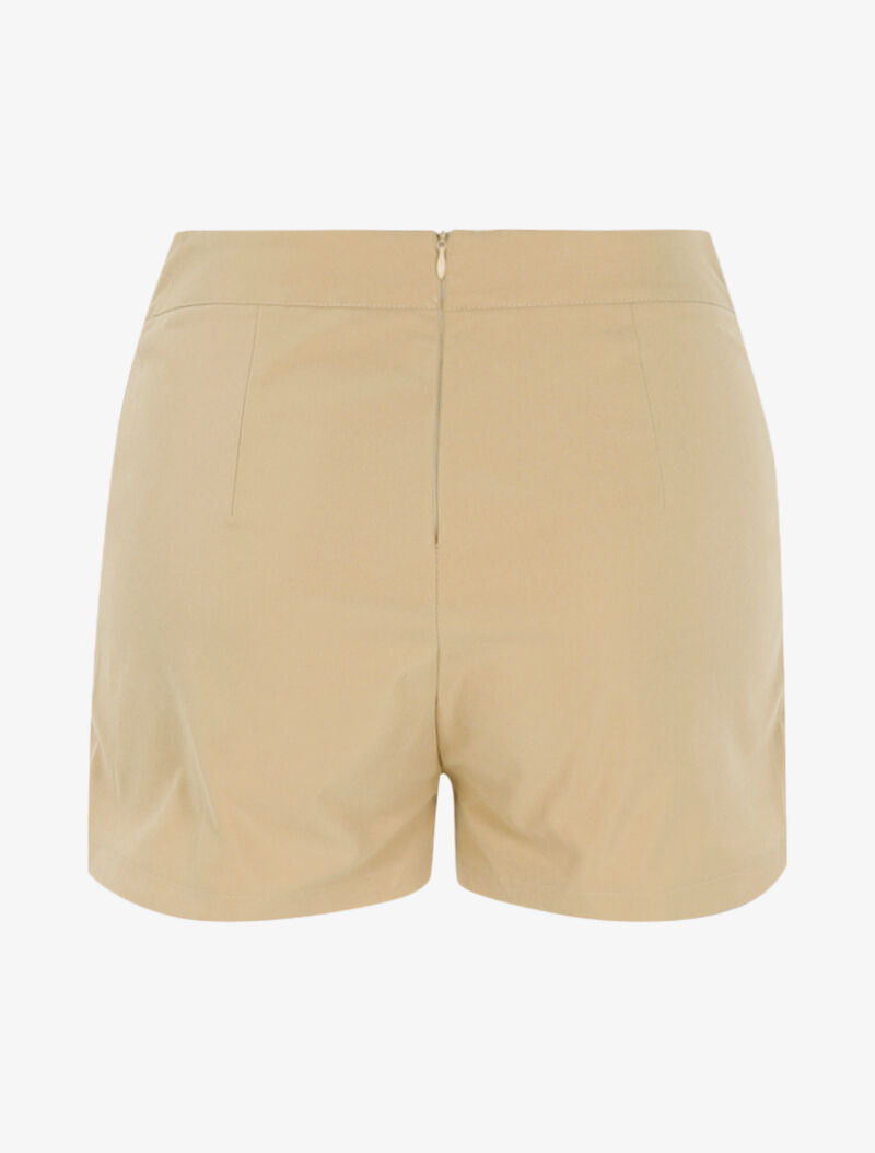 Mini short à boutons décoratifs - beige - 2
