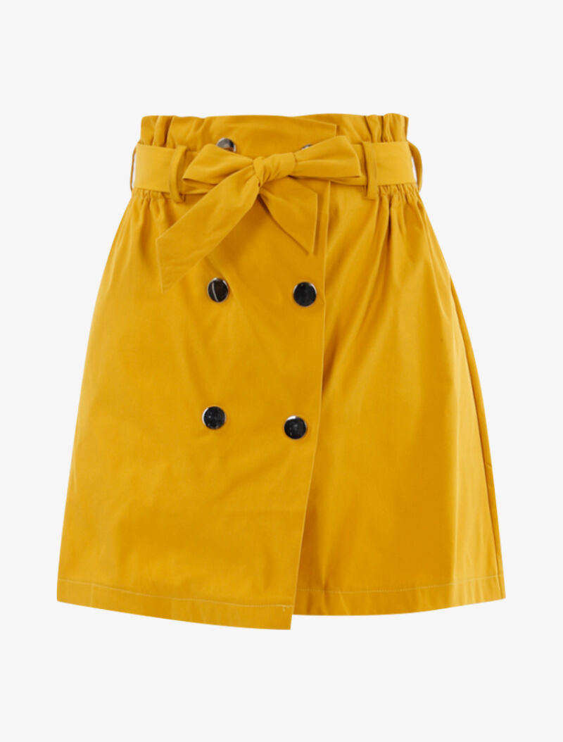 Jupe courte à boutons pression jaune Inspee
