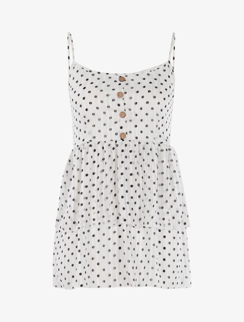 Top Rose à Bretelles Avec Pastilles Irisées - Taille 36 - Marque She's - Occasion Très Bon état