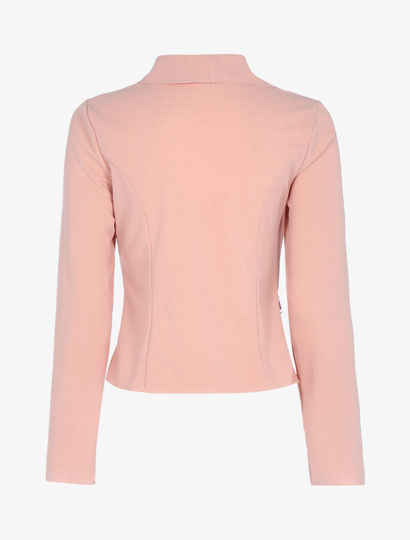 Veste ouverte à détails zippés - rose - 2