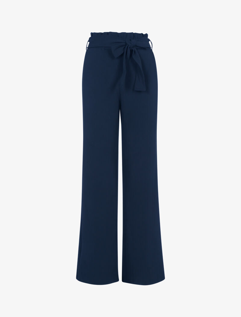 Pantalon ample à taille volantée - marine - 3