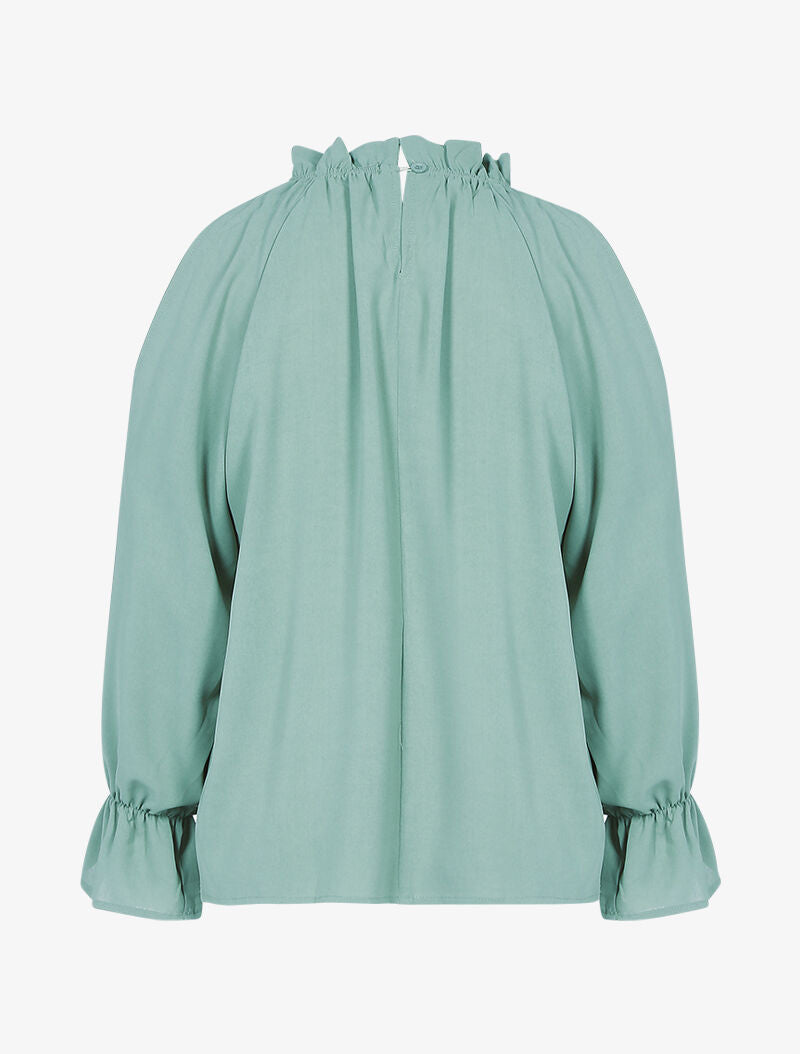 Top fluide à épaules dénudées - vert - 2