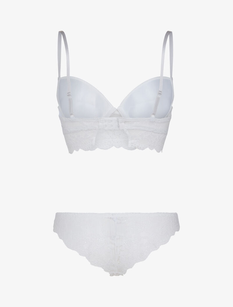 Ensemble bustier bi matière - blanc - 2