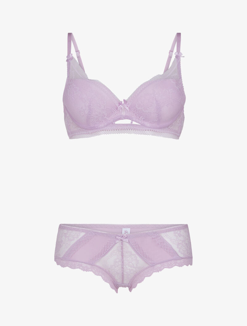 Ensemble à broderie fine - lilas - 3