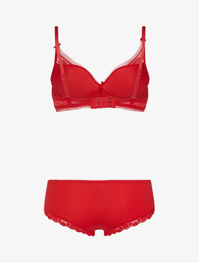 Ensemble à broderie fine - rouge - 2