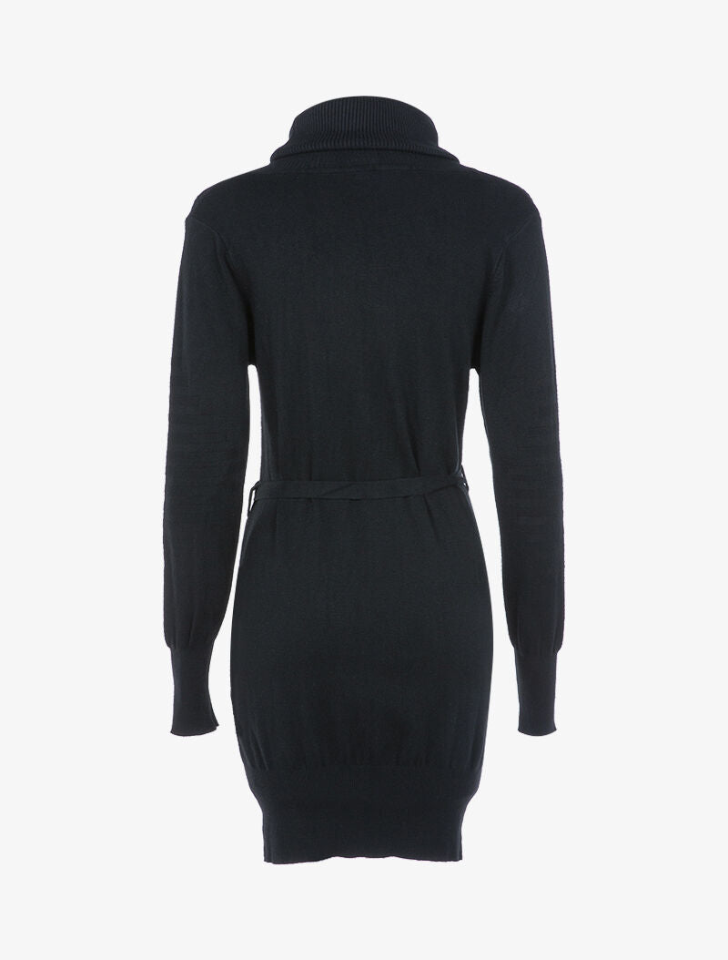 Robe-pull à détails tressés et côtelés - noir - 3