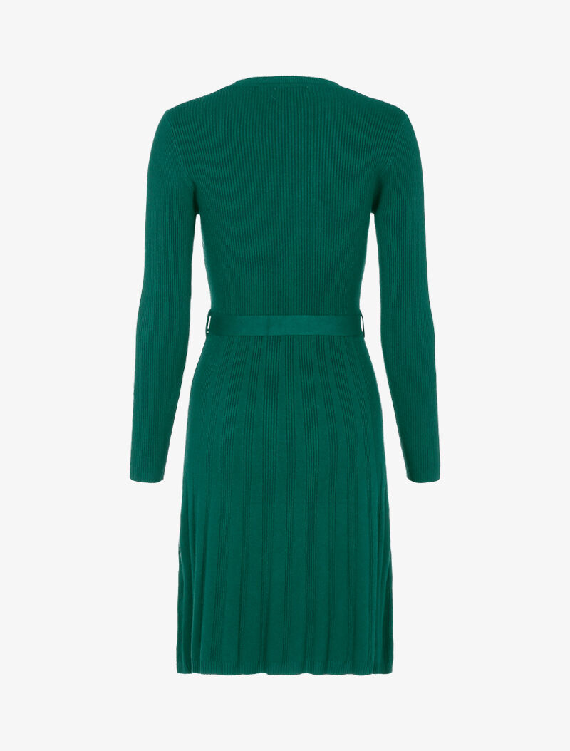 Robe pull en maille coupe patineuse - vert - 2