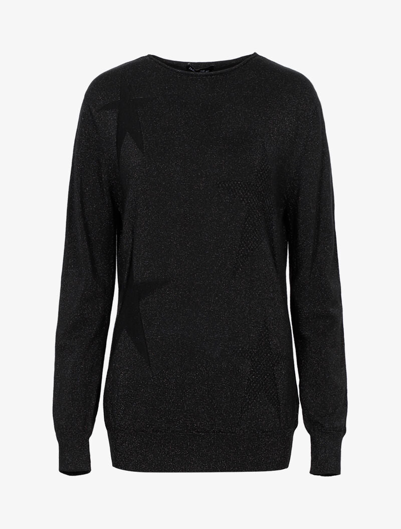 Pull long pailleté étoilé - noir - 2