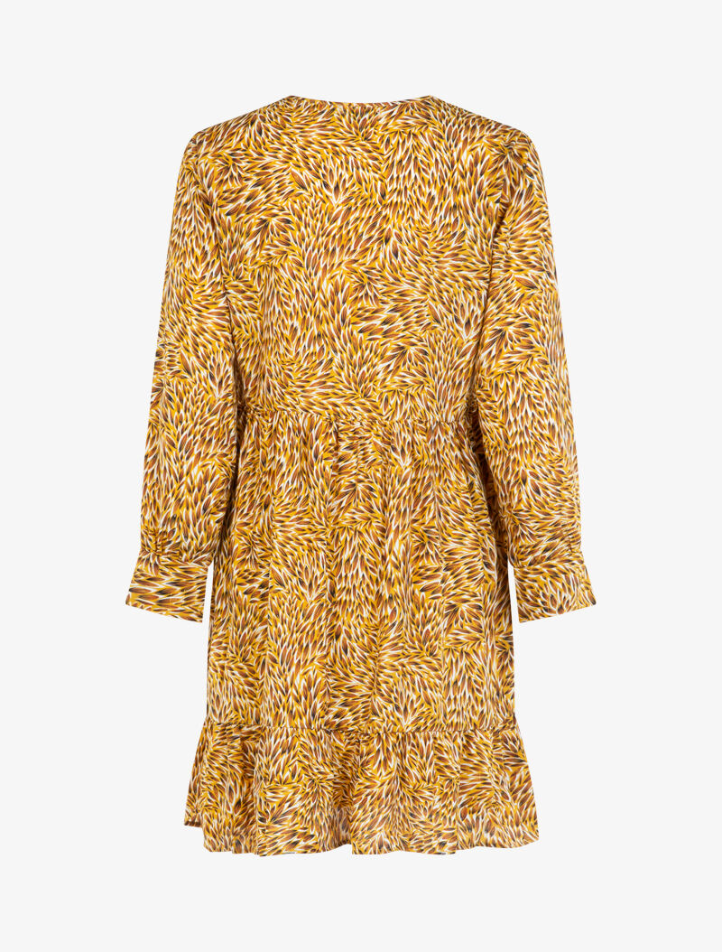 Robe à imprimé pétales graphiques - jaune - 2