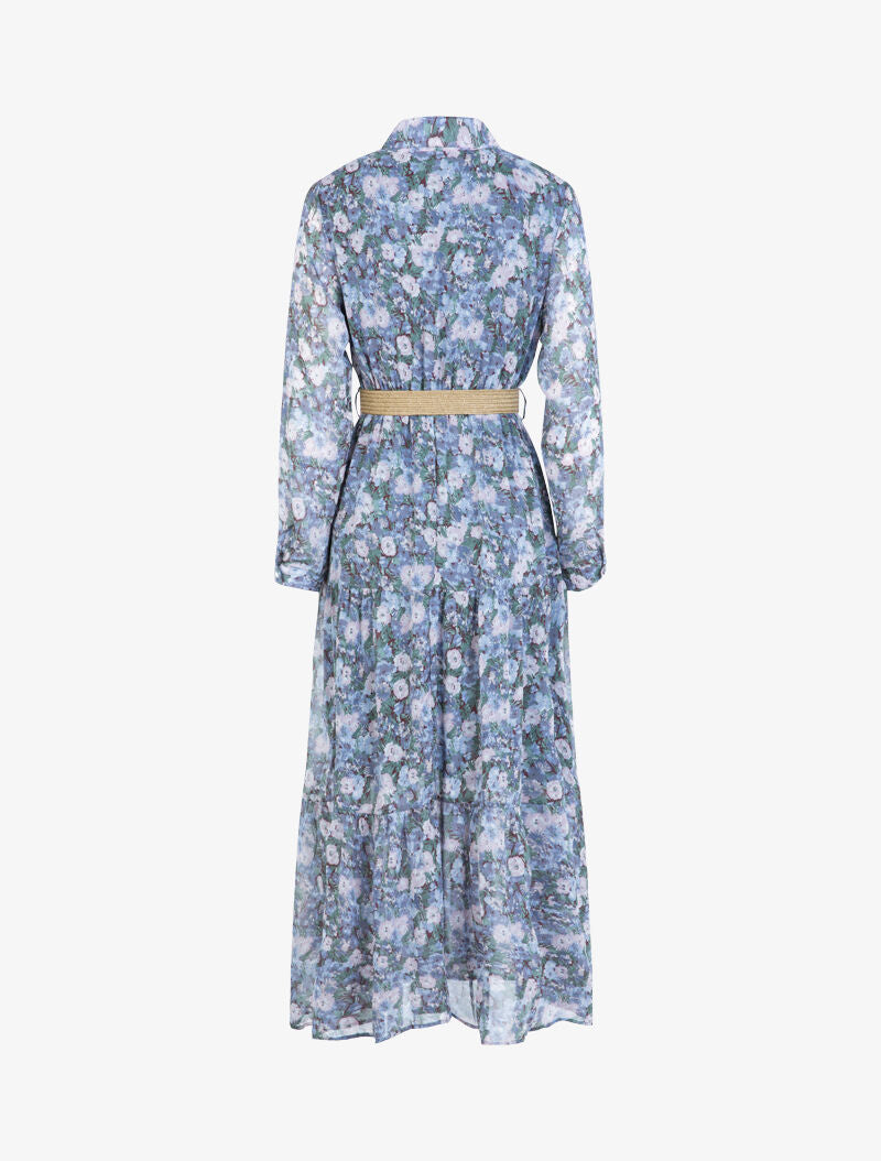Robe longue à imprimé floral - bleu - 2