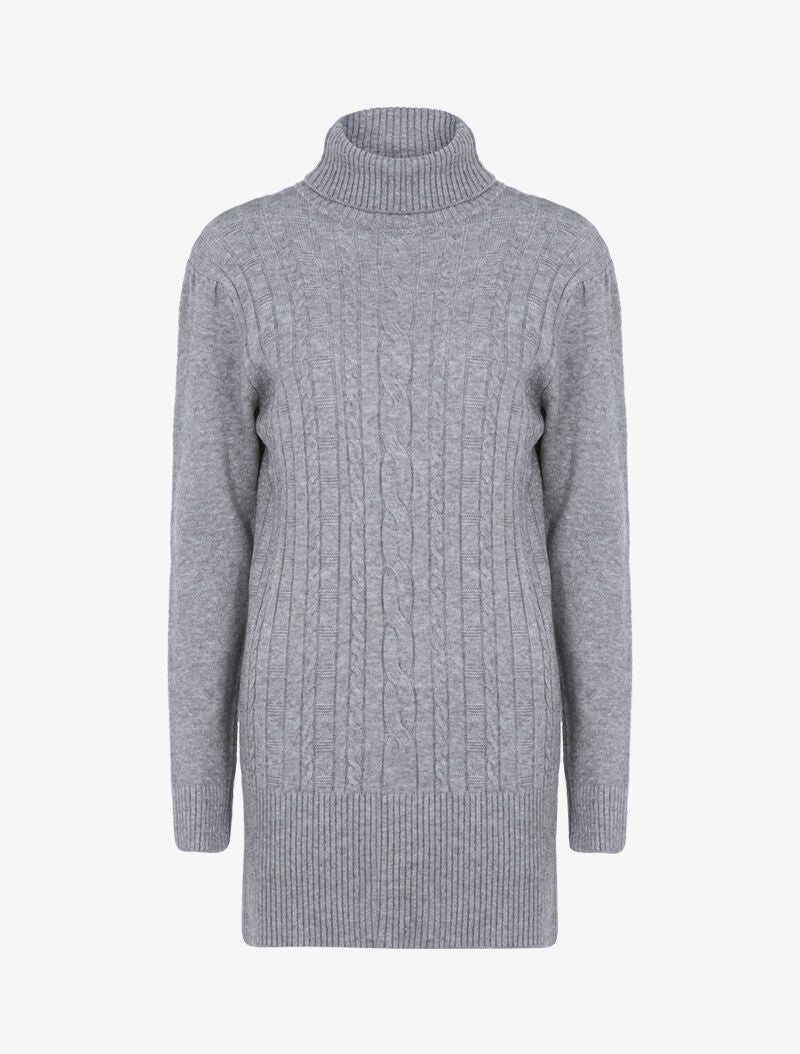 Robe pull à bandes texturées - gris clair - 3