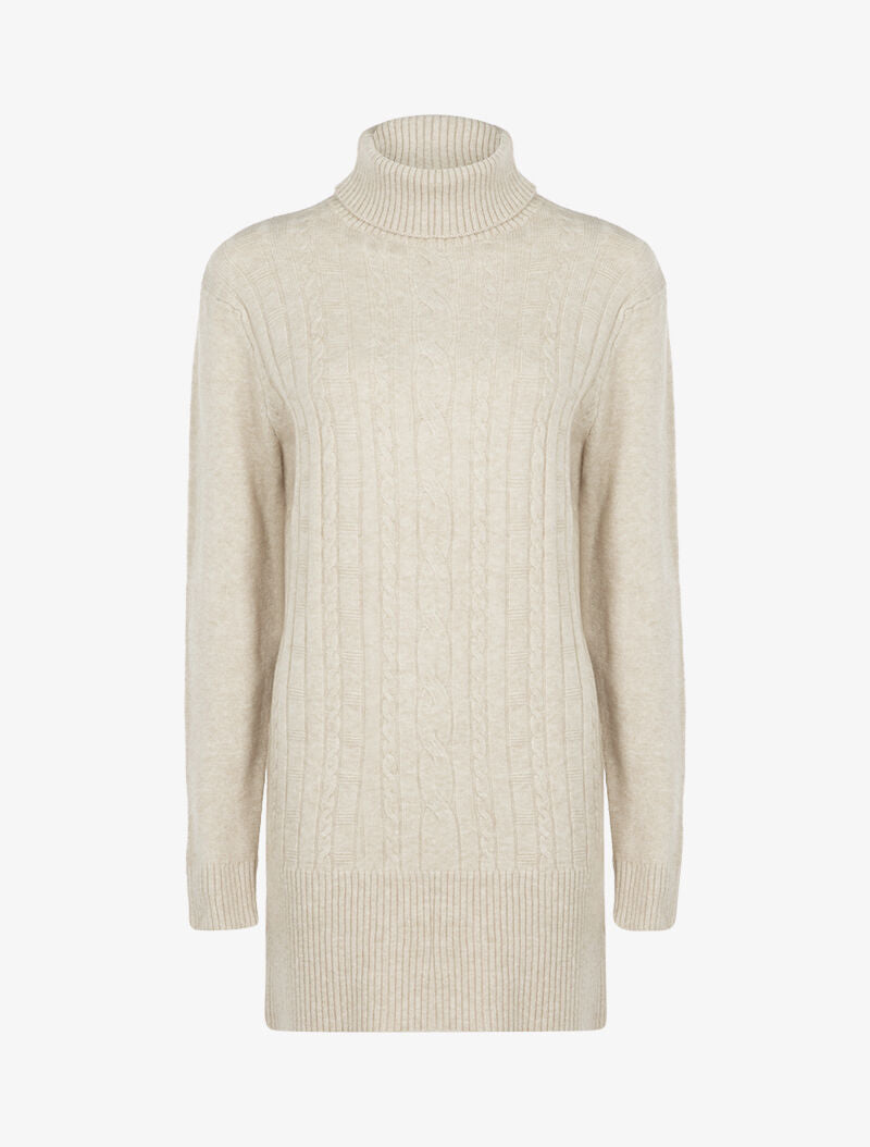 Robe pull à bandes texturées - beige - 2