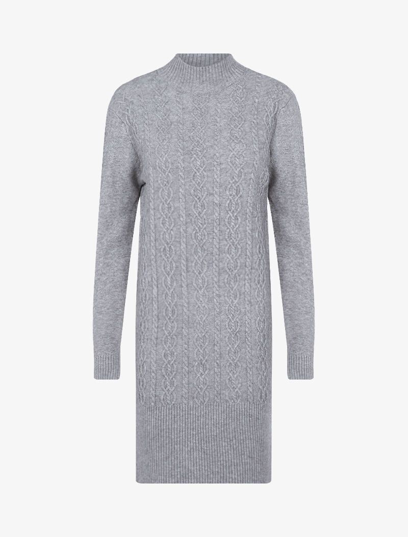Robe pull à bandes entrelacées - gris clair - 2