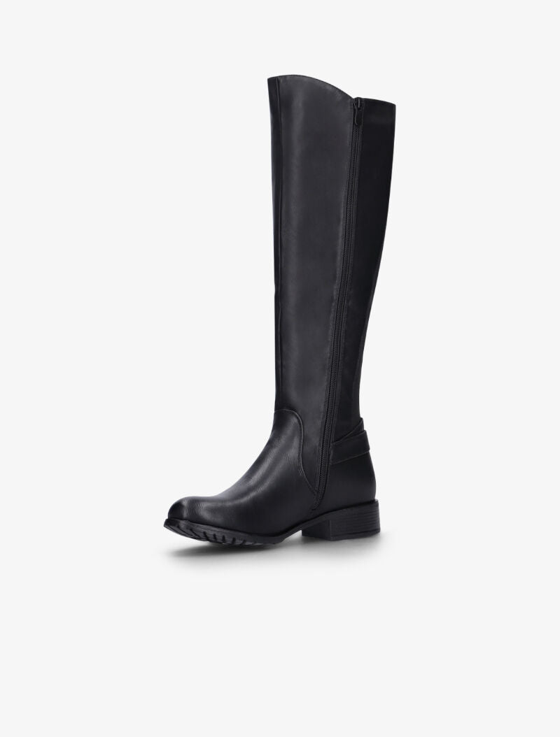 Bottes style cavalière à bandes stretch - noir - 3