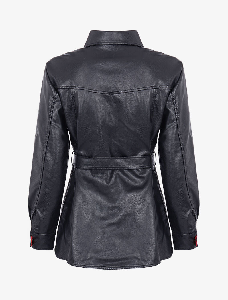 Veste légère en simili à intérieur tartan - noir/rouge - 2