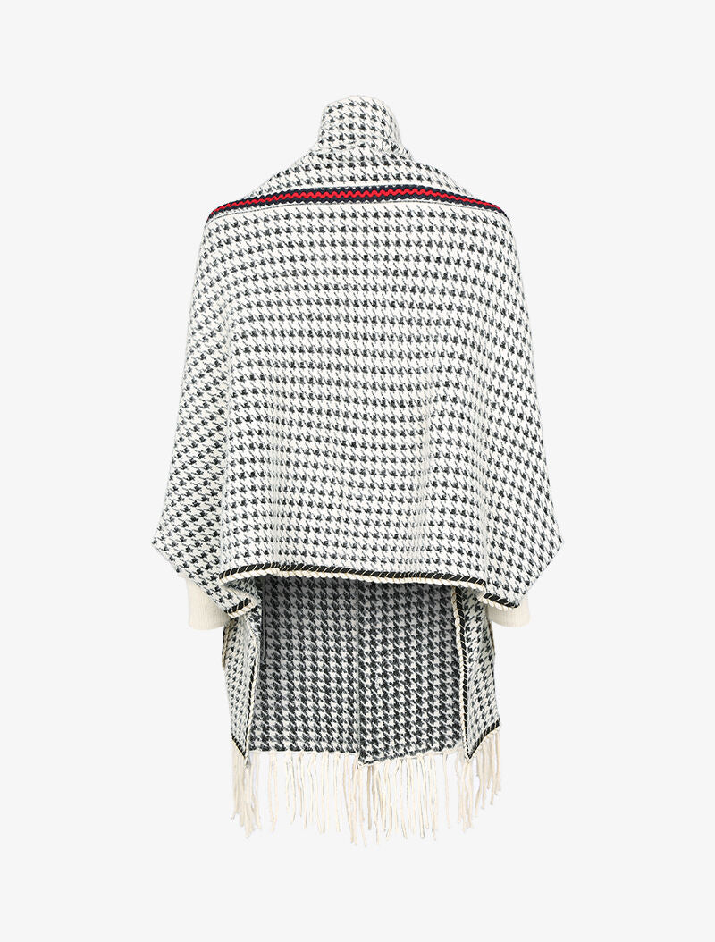 Gilet jeté à imprimé pied de poule - blanc - 2