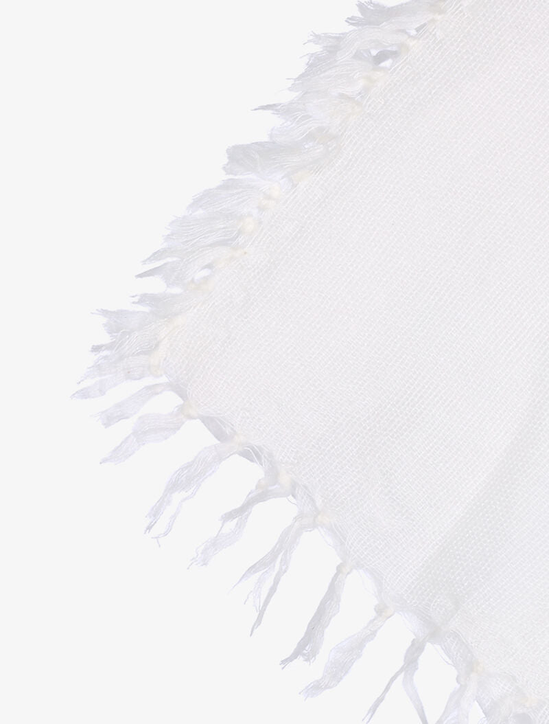 Echarpe effet tricot à franges - blanc - 2