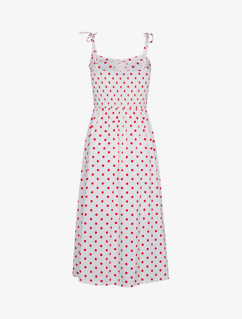Robe fendue à pois - blanc - 2