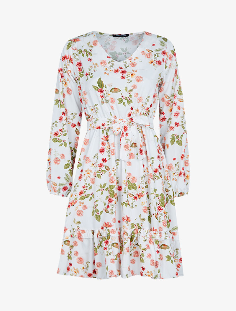 Robe patineuse à imprimés - blanc - 3