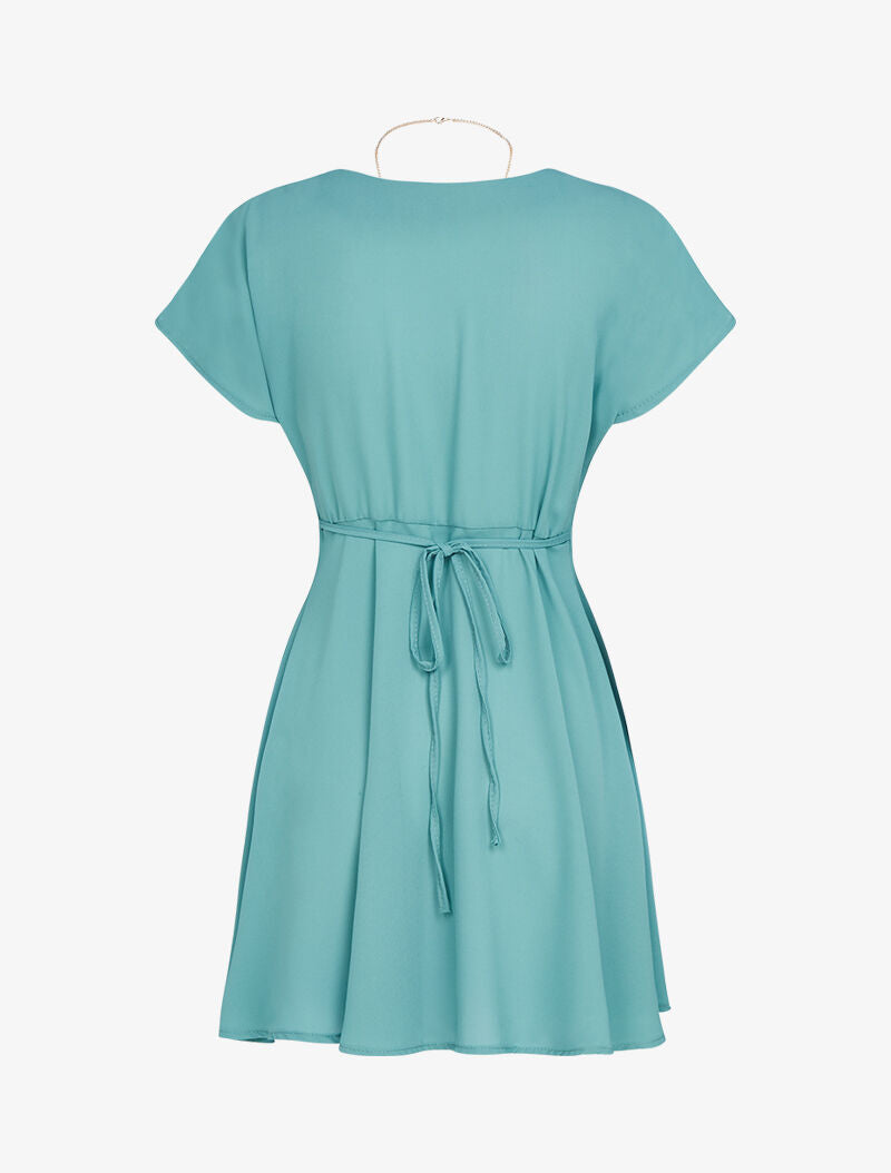 Tunique en voile coupe patineuse - turquoise - 2