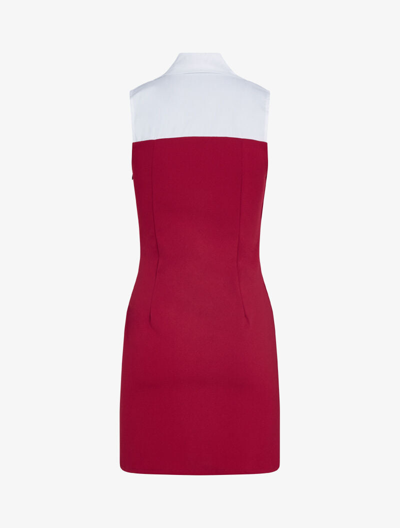 Robe à détail style chemise - bordeaux - 3