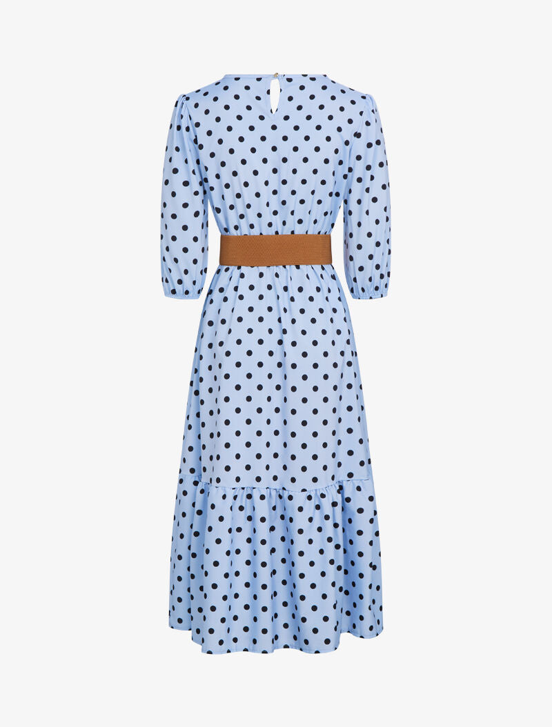 Robe à imprimé pois - bleu ciel - 2