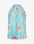 Top boule à imprimé floral - turquoise - 3