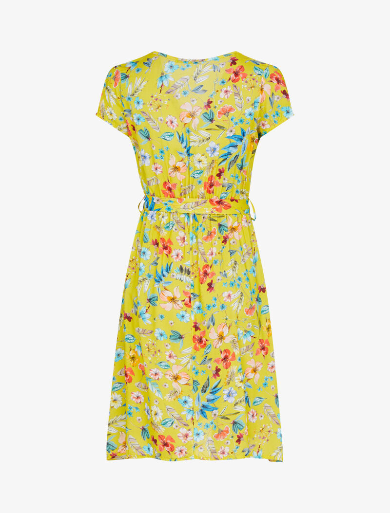 Robe patineuse à imprimé floral - jaune - 3