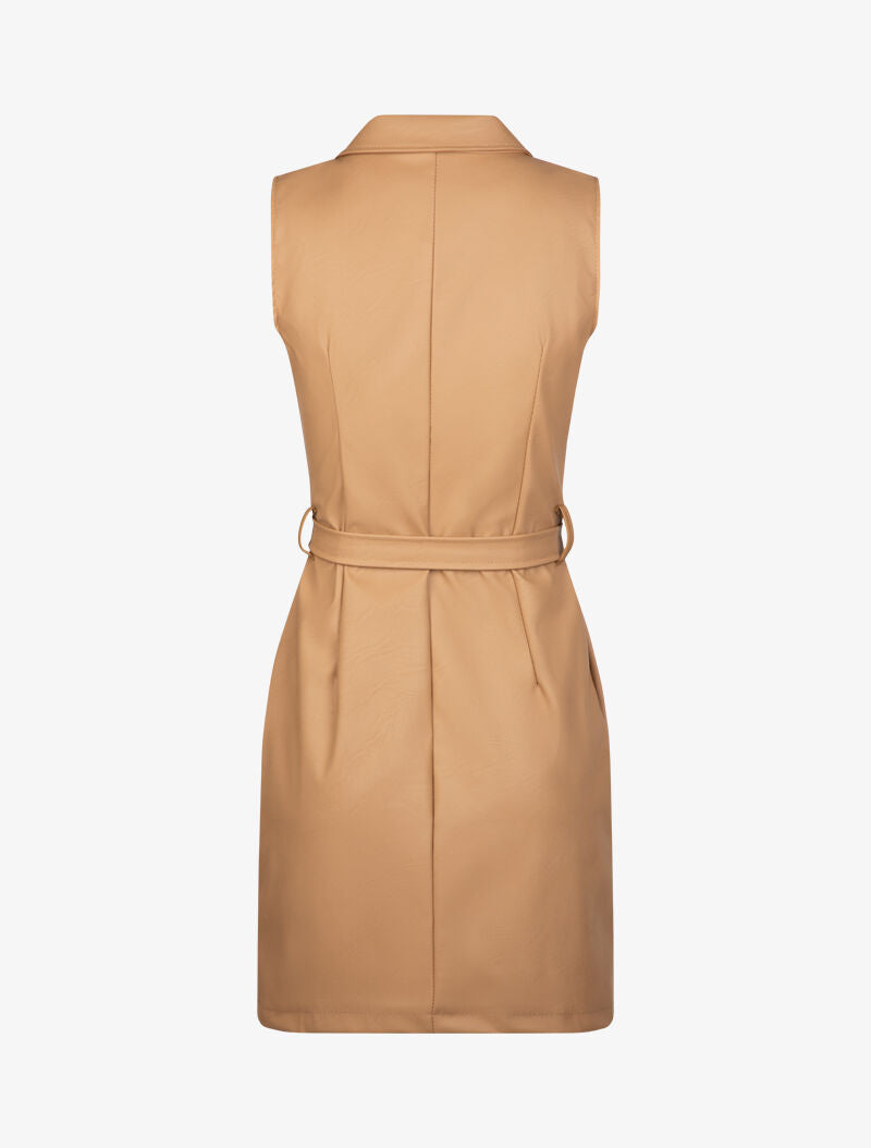 Robe ajustée en simili - camel - 2